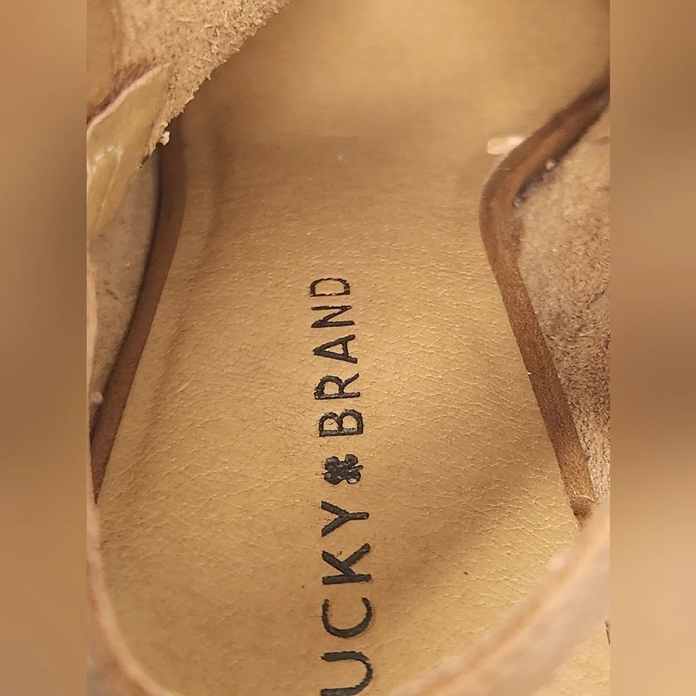 Lucky Brand Women’s 10 Hatoraa Slingback Peep Toe Sandal Heel - Picture 10 of 16